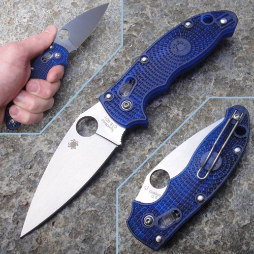 Складной нож Spyderco Manix 2 Lightweight Blue 101PBL2 фото 6