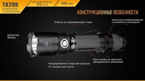 221 Fenix Фонарь тактический Fenix TK20R Cree XP-L HI V3 фото 7