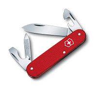  нож перочинный Victorinox Cadet 0.2600.L1221 84 мм 8 фнк с кожаным чехлом алюминиевая рукоять красный